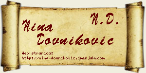 Nina Dovniković vizit kartica